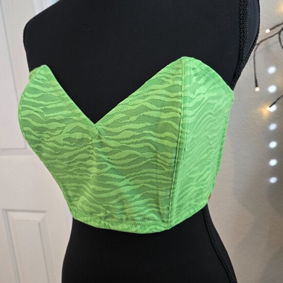 BNWT Savage X Fenty Curvy Lace Bandeau Bralette. Green Tea 3X - Picture 2 of 4